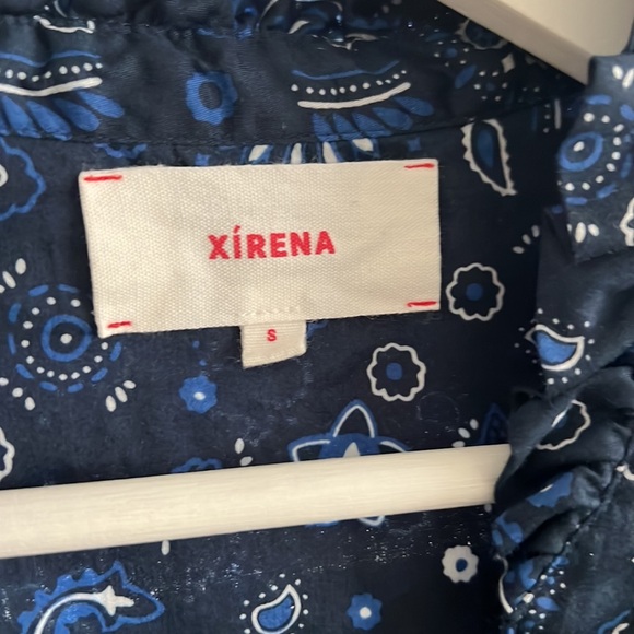 Xirena Clem Top in Blue Paisley print - Picture 3 of 4